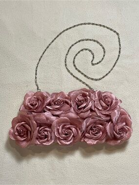 Alexia Crawford Evening Bag Y2K Faux Roses Prom Weddings Formal Dressy Romantic